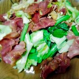 牛タンとキャベツ小松菜の焼肉炒め